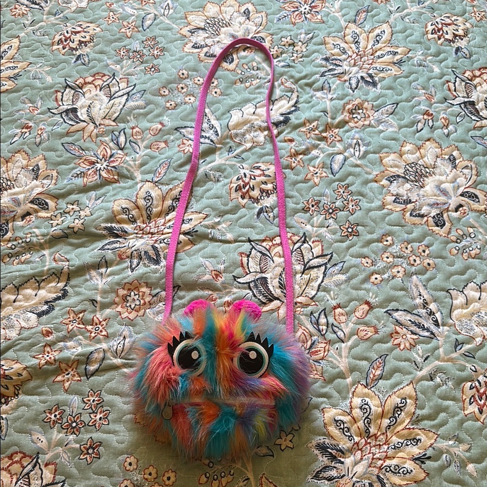 Justice Colorful Furry Crossbody Bag